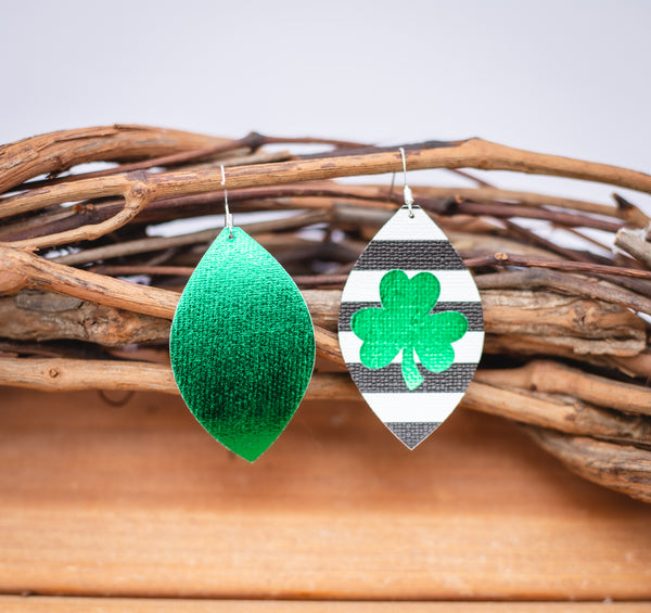 St. Paddy's Day Earrings - Stripes and Clovers