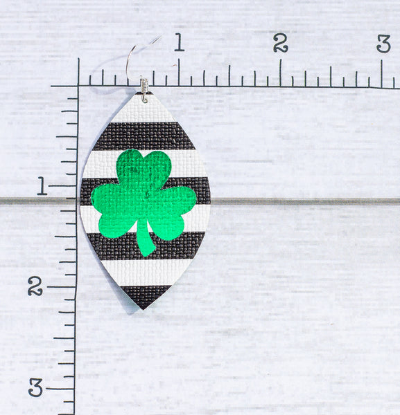 St. Paddy's Day Earrings - Stripes and Clovers